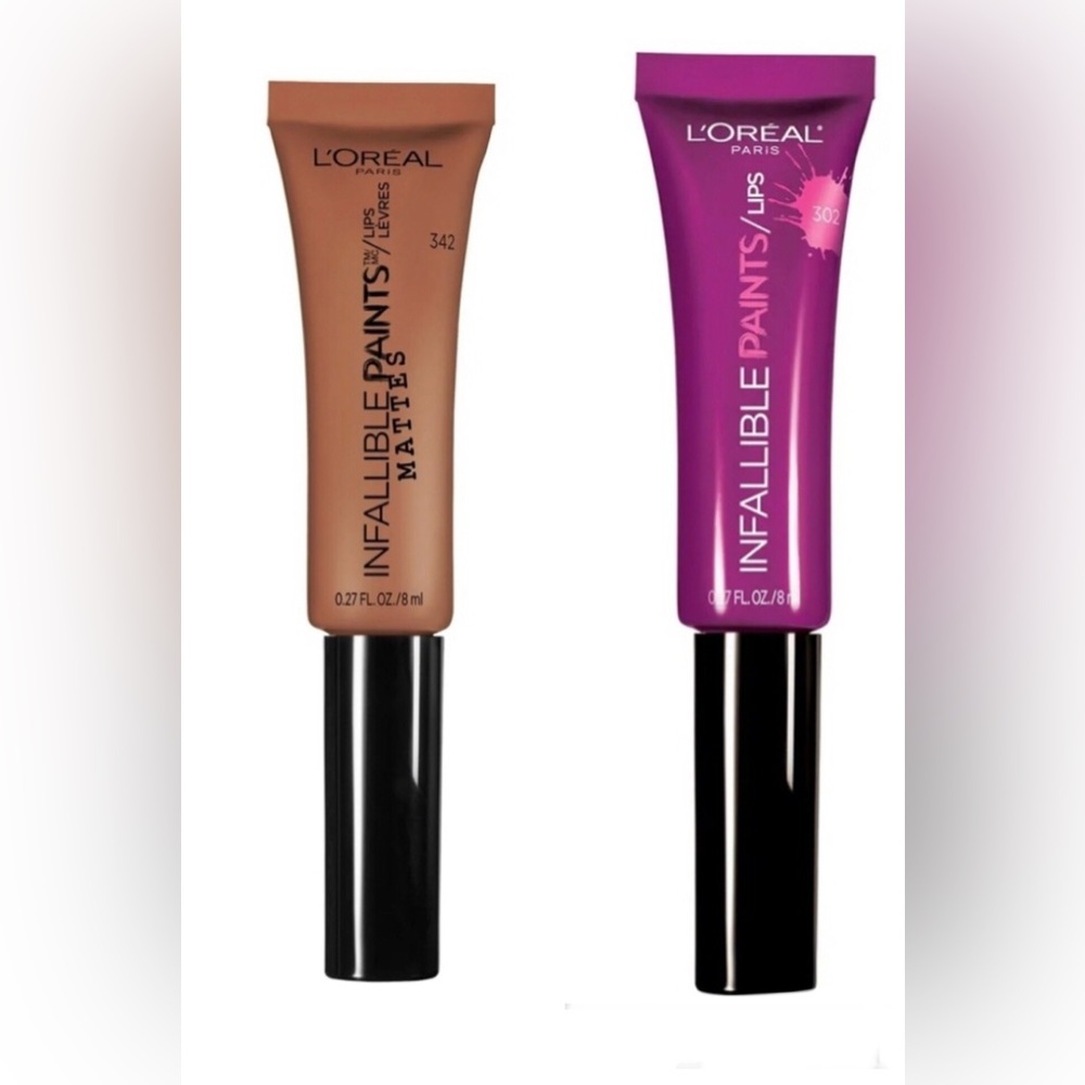 2pack L'OREAL PARIS Infallible Paints Matte 342 Tongue Tied and Violet Twist 302